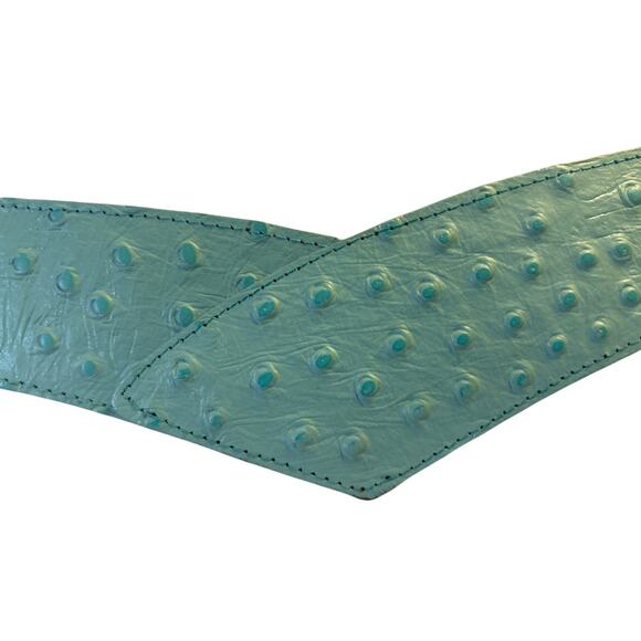 Vtg Faux Croc Aqua Belt Small, High or Low Waist Look, 80’s Style - Picture 7 of 8